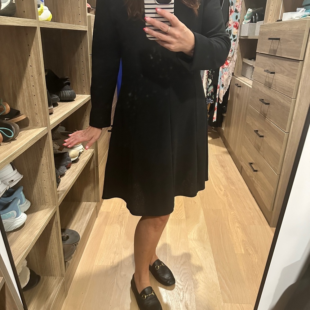 H&M Black A-Line Long Sleeve Dress